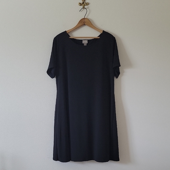 Chico's Dresses & Skirts - Chico's Black A-line Knit Short Sleeve Casual Dress Size‎ XL